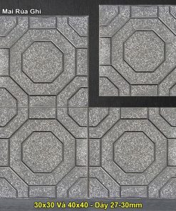 Gạch lát vỉa hè mai rùa màu ghi xám