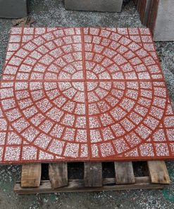 Gạch lát vỉa hè rẻ quạt màu đỏ