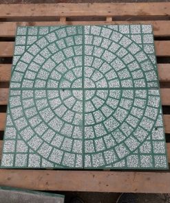 Gạch lát vỉa hè rẻ quạt màu xanh