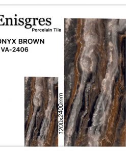 Gạch nhập khẩu Ấn Độ 120x240cm vân đá chảy nâu vàng 2406