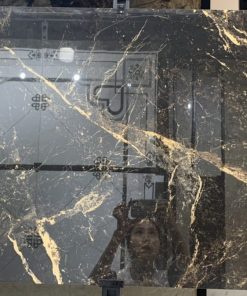 Gạch nhập khẩu Ấn Độ 60x120cm đen chớp vàng Solar Black