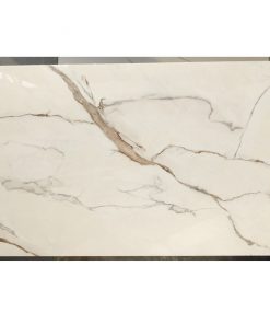 Gạch nhập khẩu Ấn Độ 60x120cm trắng vân mây vàng HM22