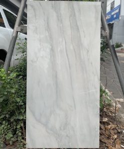 Gạch nhập khẩu Ấn Độ 60x120cm vân đá chảy ghi trắng HM96