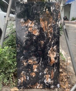Gạch nhập khẩu Ấn Độ 60x120cm vân đá đen loang vàng HM93