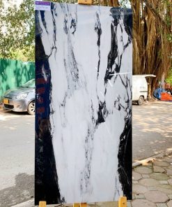 Gạch nhập khẩu Ấn Độ 60x120cm vân đá trắng đen HM662