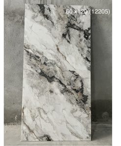 Gạch nhập khẩu Ấn Độ 60x120cm vân khói nâu vàng đen 12205