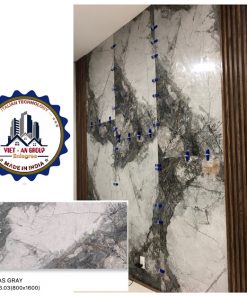 Gạch nhập khẩu Ấn Độ 80x160cm vân đá đen trắng SM03