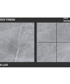 Gạch nhập khẩu Ấn Độ 80x80cm vân đá ghi trắng HM853