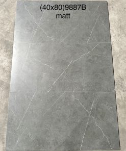 Gạch nhập khẩu Trung Quốc 40×80 ghi đậm chớp trắng HM9887B