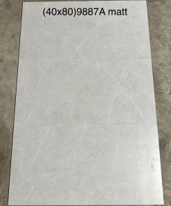 Gạch nhập khẩu Trung Quốc 40×80 ghi sáng chớp trắng HM9887A