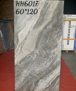 Gạch nhập khẩu Trung Quốc 60x120cm khắc kim vân đá xám trắng HH6017