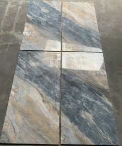 Gạch nhập khẩu Trung Quốc 60x120cm khắc kim vân đá xanh vàng HH6011