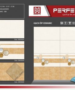Gạch ốp lát 30x60cm Hoàn Mỹ Perfetto vân đá vàng 2136-2137