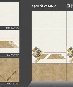 Gạch ốp lát 30x60cm Hoàn Mỹ Perfetto vân đá vàng 2714-2715