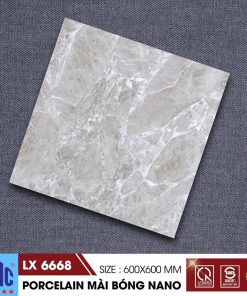 Gạch ốp lát 60×60 màu ghi vân đá CMC LX 6668