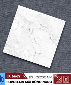 Gạch ốp lát 60×60 màu vân mây trắng CMC LX 6669