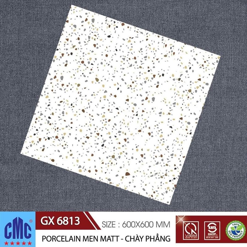 Gạch lát nền giả ganito màu vàng trắng 60×60 CMC GX 6813
