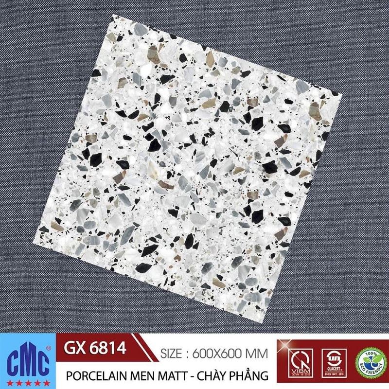 Gạch lát nền giả ganito màu vàng trắng 60×60 CMC GX 6814