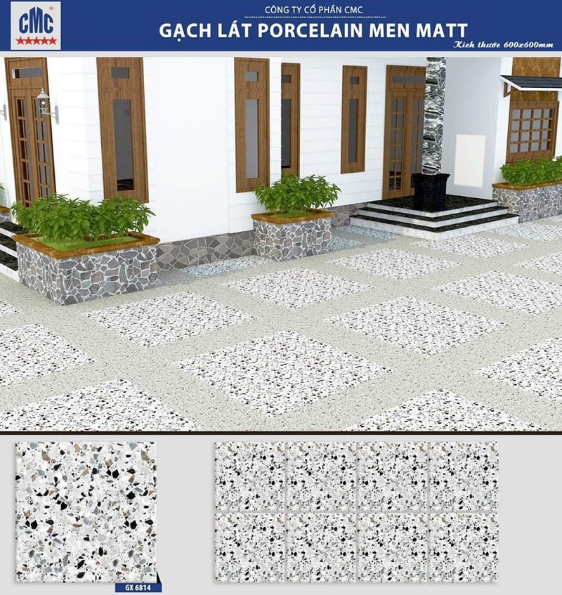 Gạch lát nền giả ganito màu vàng trắng 60×60 CMC GX 6814