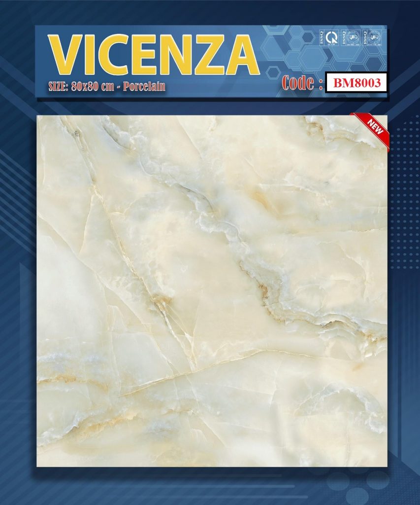 Gạch lát nền,ốp tường 80x80cm màu vân đá xanh Vicenza 8003