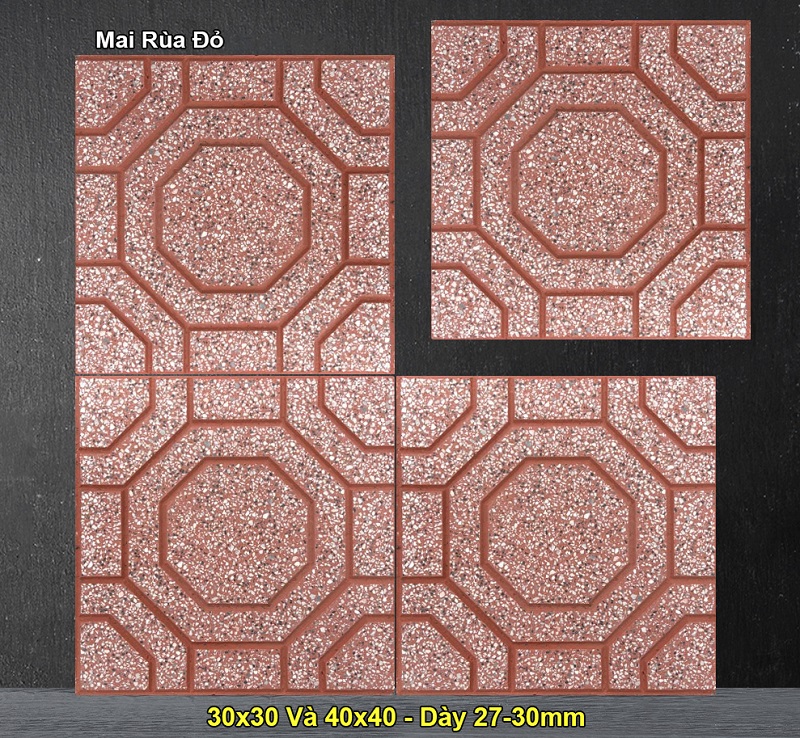 Gạch lát vỉa hè mai rùa màu ghi xám
