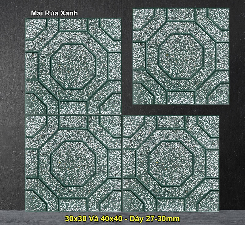 Gạch lát vỉa hè mai rùa màu ghi xám