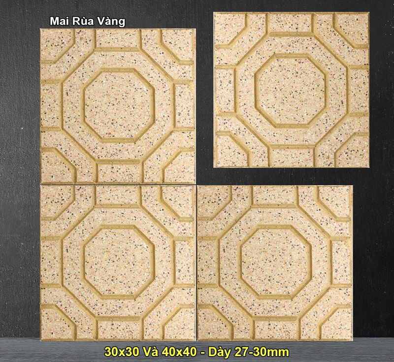 Gạch lát vỉa hè mai rùa màu ghi xám