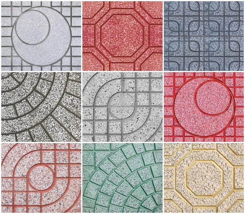 Gạch lát vỉa hè rẻ quạt màu xanh