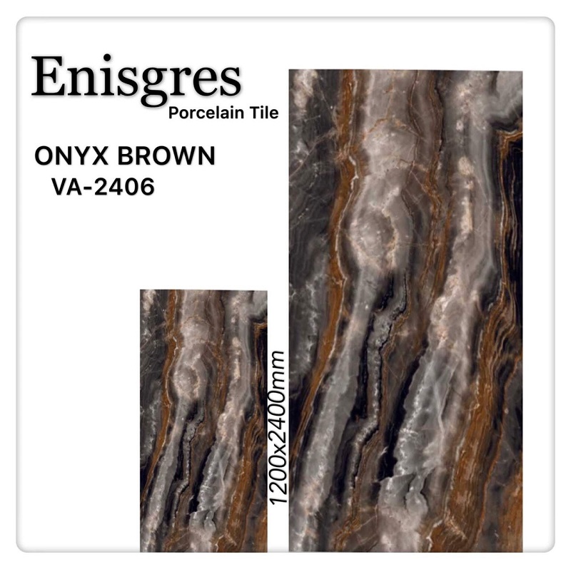 Gạch nhập khẩu Ấn Độ 120x240cm vân đá chảy nâu vàng 2406
