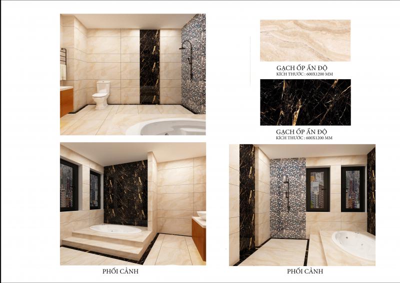 Gạch nhập khẩu Ấn Độ 60×120 Golden Black