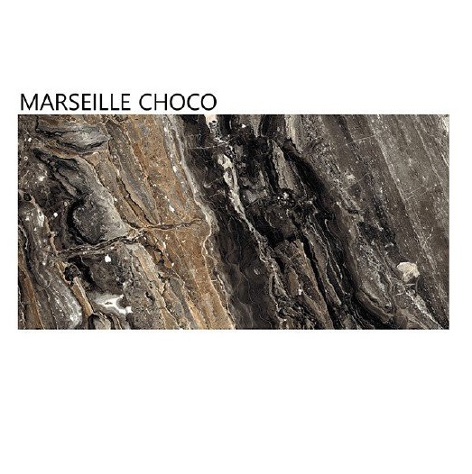 Gạch nhập khẩu Ấn Độ 60x120cm vân đá đen vàng Marseille Choco