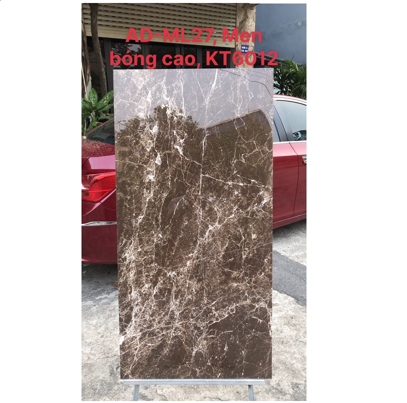 Gạch nhập khẩu Ấn Độ 60x120cm vân đá nâu HM27