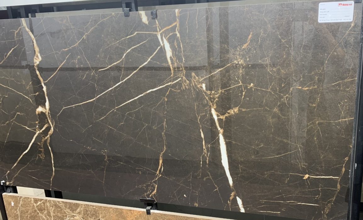 Gạch nhập khẩu Ấn Độ 60x120cm vân đá nâu Pietra Bronze