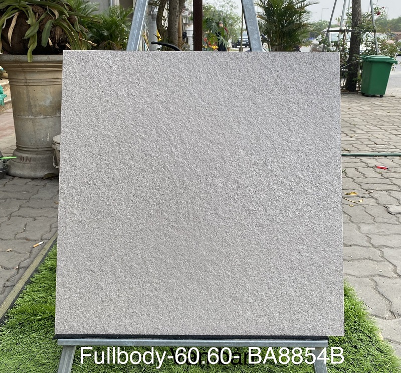Gạch nhập khẩu Ấn Độ 60x60cm vân đá sần ghi xám BA8854B