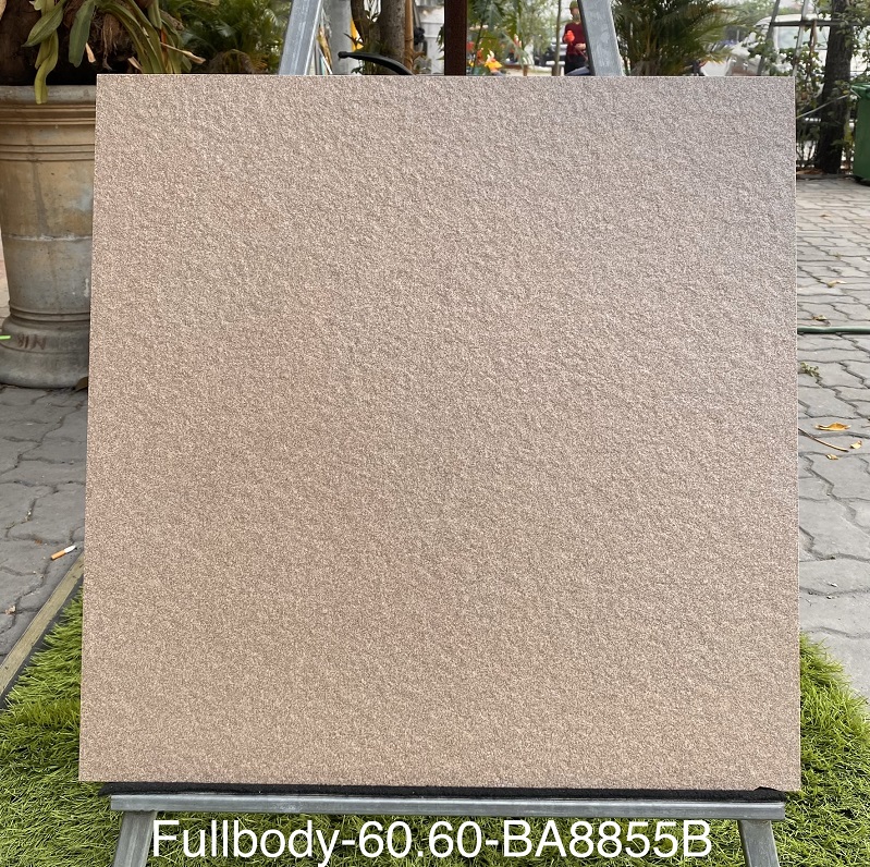 Gạch nhập khẩu Ấn Độ 60x60cm vân đá sần nâu BA8855B