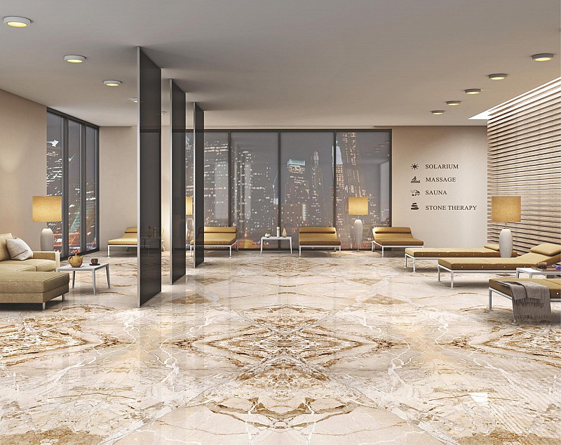 Gạch nhập khẩu Ấn Độ 800×1600 BLUE BRESCIA BOOKMATCH