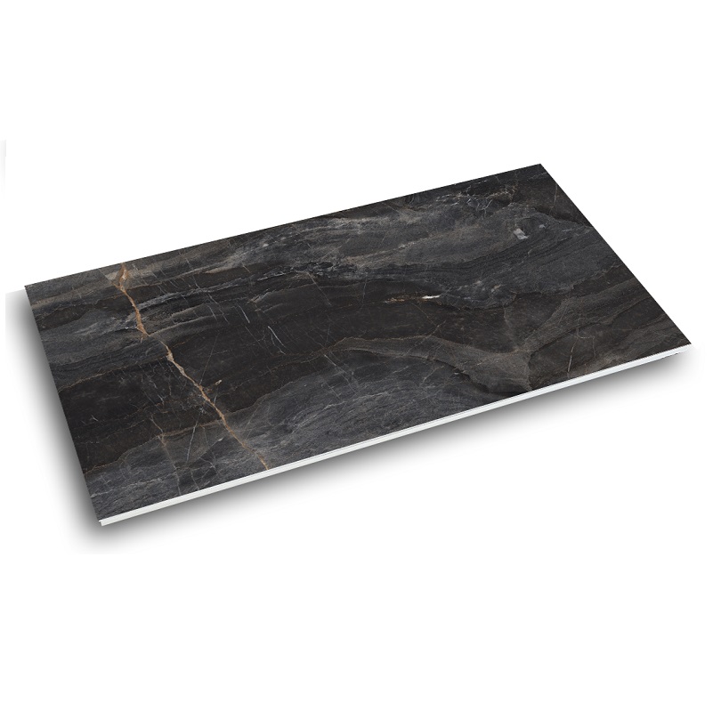 Gạch nhập khẩu Ấn Độ 80x160cm vân đá đen ghi Dorato Black