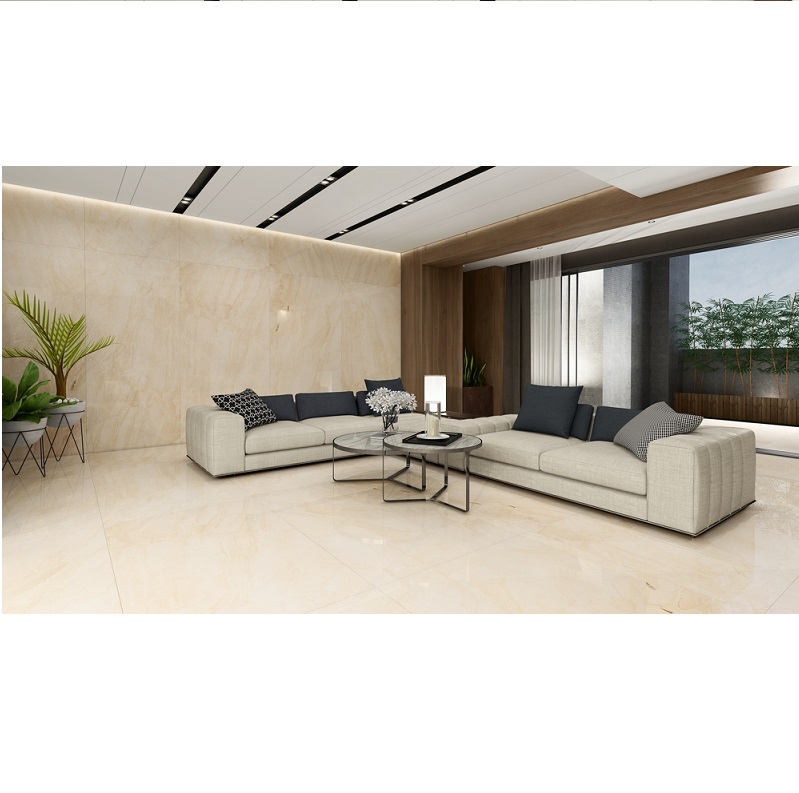 Gạch nhập khẩu Ấn Độ 80x160cm vân đá vàng kem Daina Classic