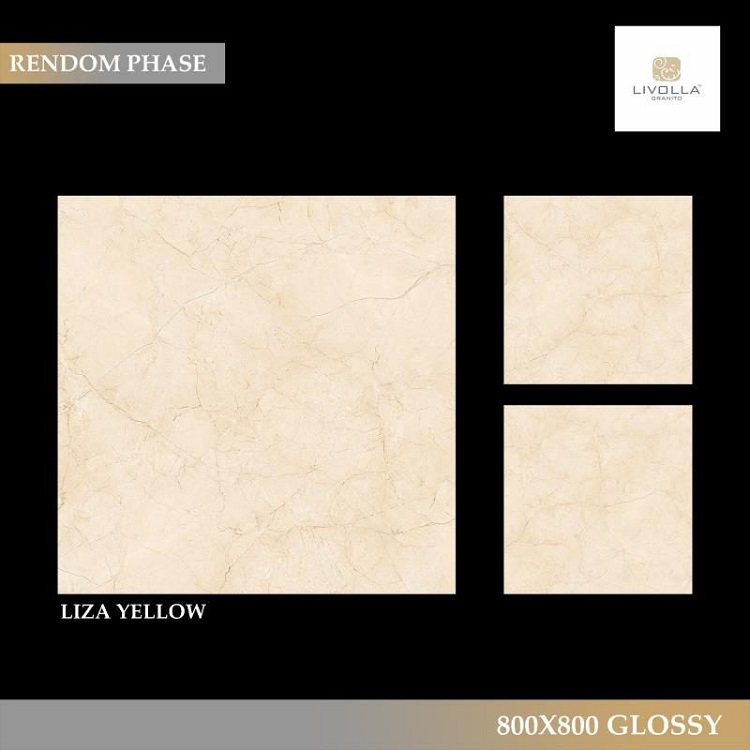 Gạch nhập khẩu Ấn Độ 80x80cm Glossy LIZA YELLOW