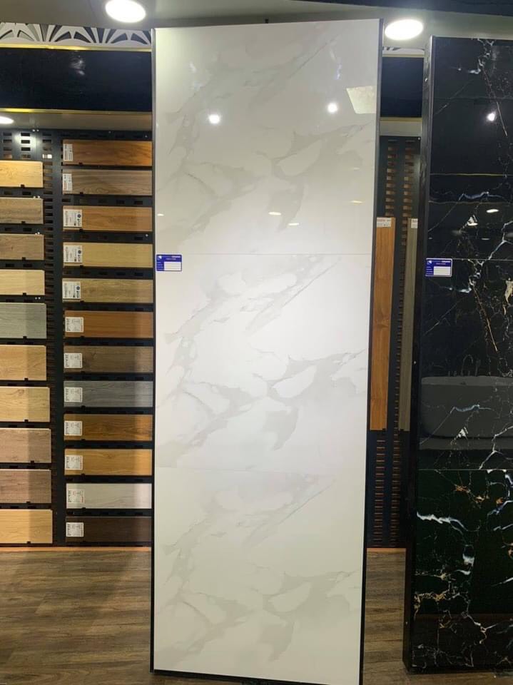 Gạch nhập khẩu Ấn Độ 80x80cm Glossy Smoke Whitelight