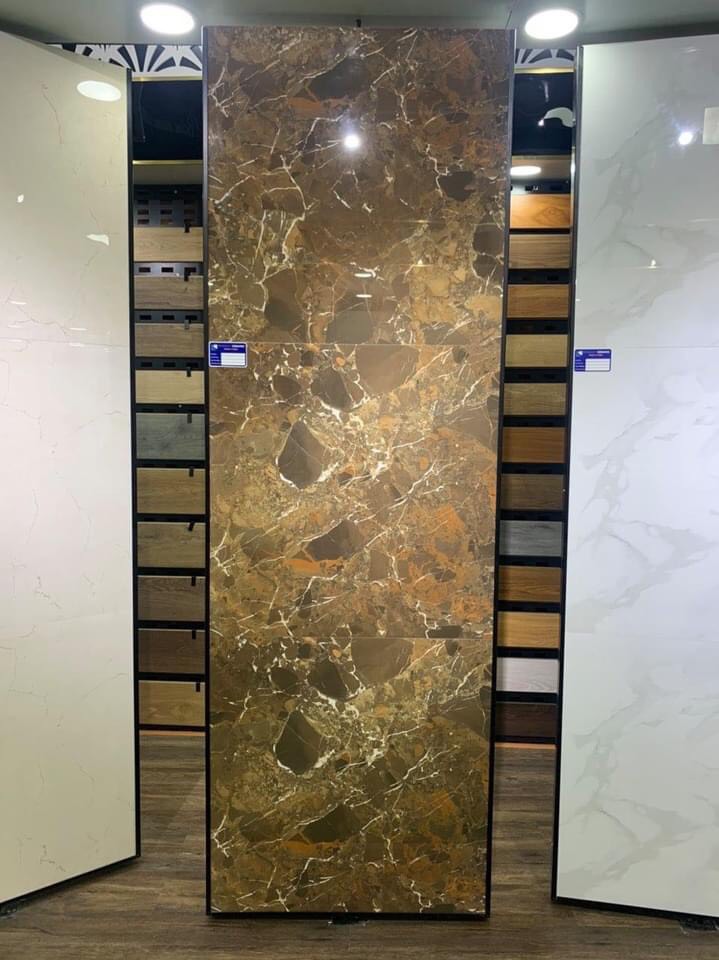 Gạch nhập khẩu Ấn Độ 80x80cm High Glossy ITALY STONE BRONZE