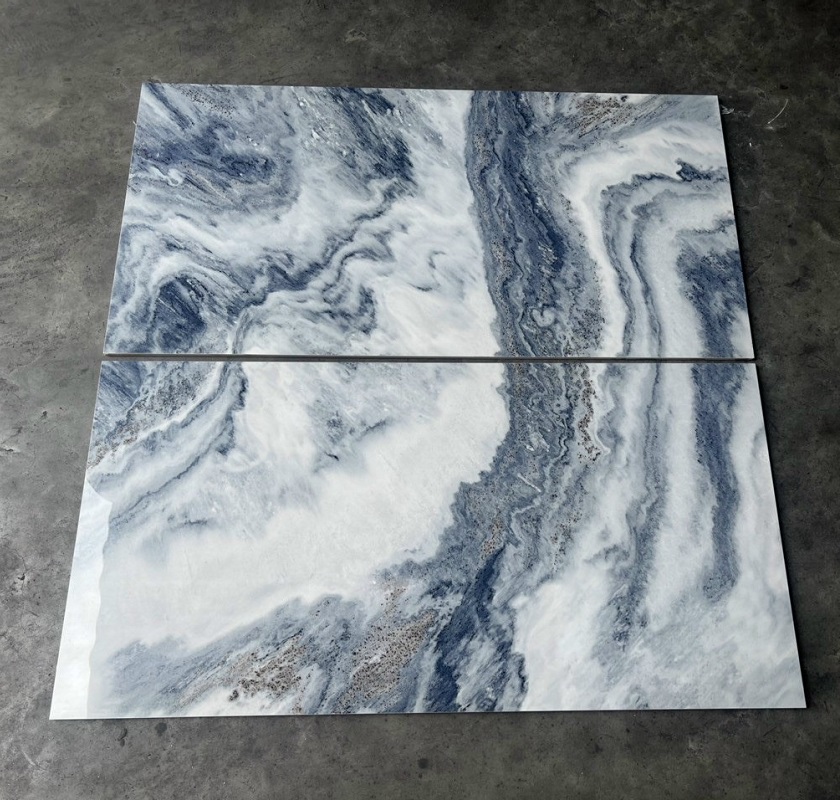 Gạch nhập khẩu Trung Quốc 60x120cm vân đá xanh trắng Hh6015