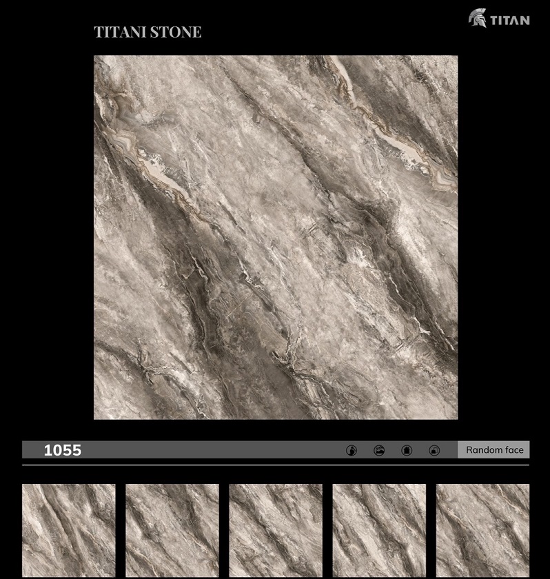 Gạch ốp lát 100×100 cm Catalan vân đá chảy nâu trắng 1055