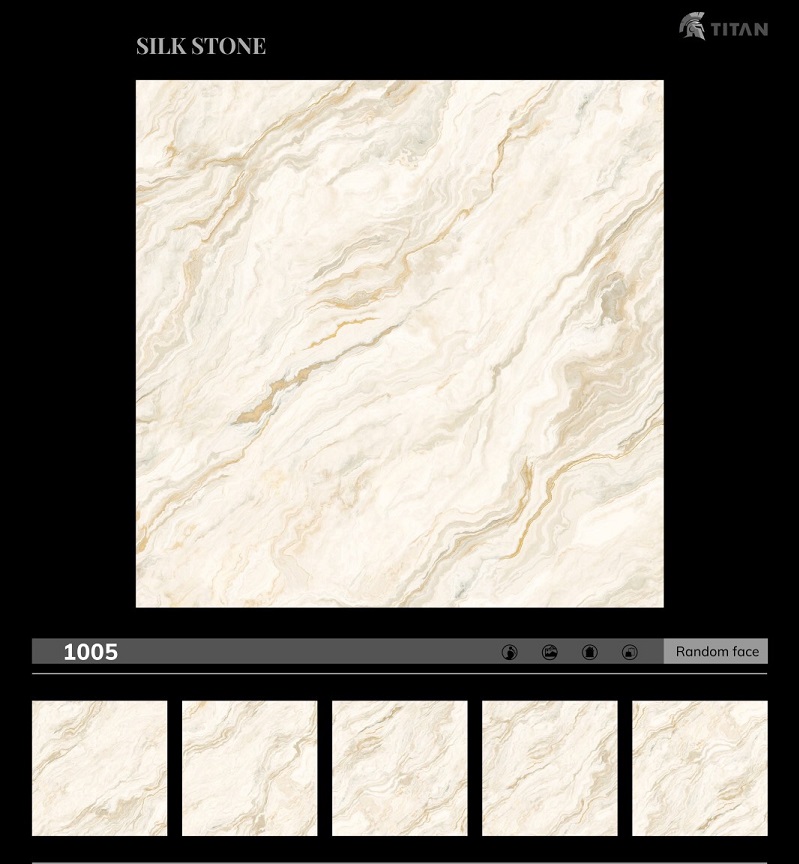 Gạch ốp lát 100×100 cm Catalan vân đá chảy vàng 1005