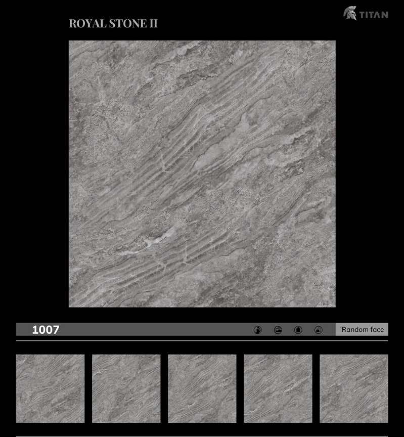 Gạch ốp lát 100×100 cm Catalan vân đá ghi đậm 1007