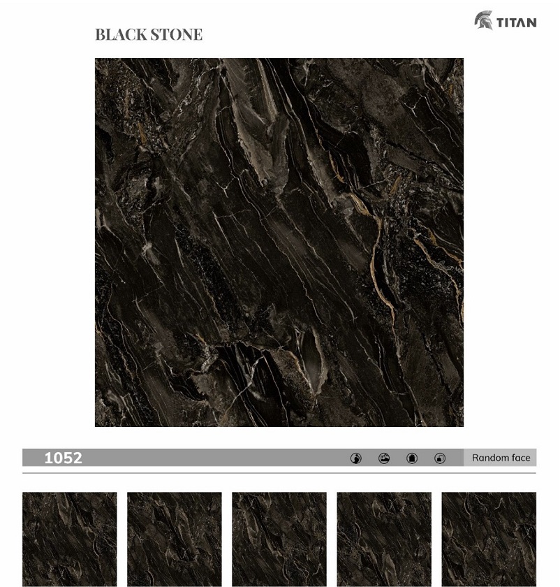 Gạch ốp lát 100×100 cm Catalan vân đá loang đen 1052