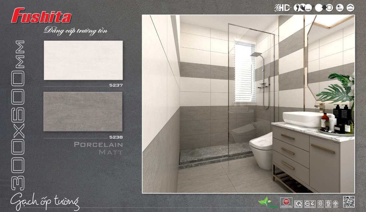 Gạch ốp lát 30×60 Tasa màu ghi đậm 5237-5238
