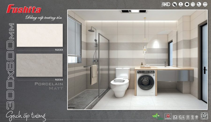 Gạch ốp lát 30×60 Tasa màu ghi sáng 5233-5234