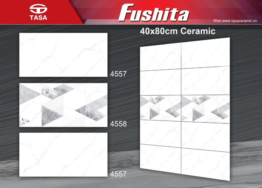 Gạch ốp lát 40×80 TASA màu vân mây 4557-4558
