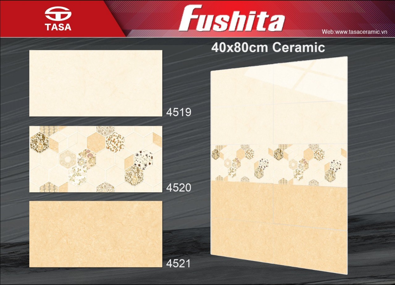 Gạch ốp lát 40×80 TASA màu vàng 4519-4520-4521